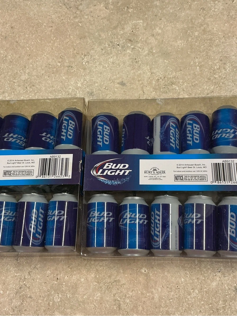 Kurt Adler Bud Light Can String Light Set 2 Boxes 2014 Novelty Christmas Lights